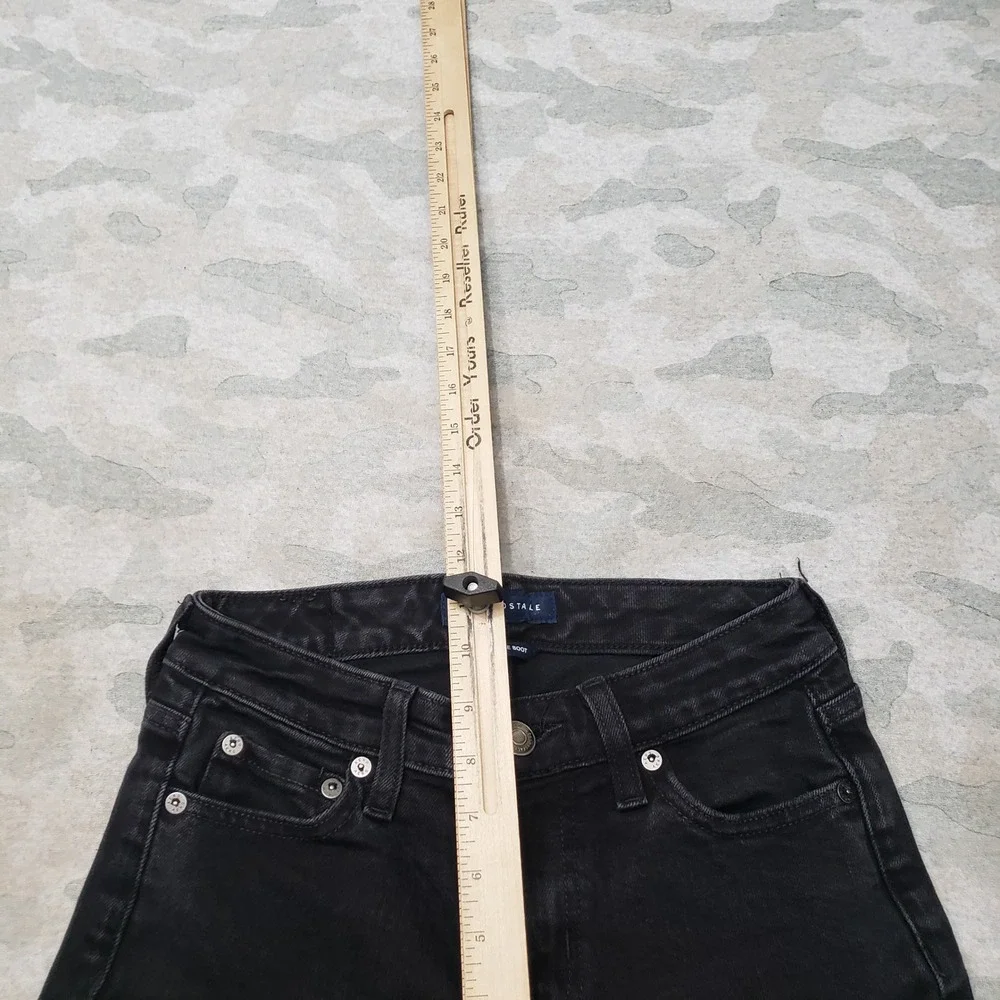 Aeropostale Jeans Womens 2 Long Black Bootcut Denim Dark Wash Stretch